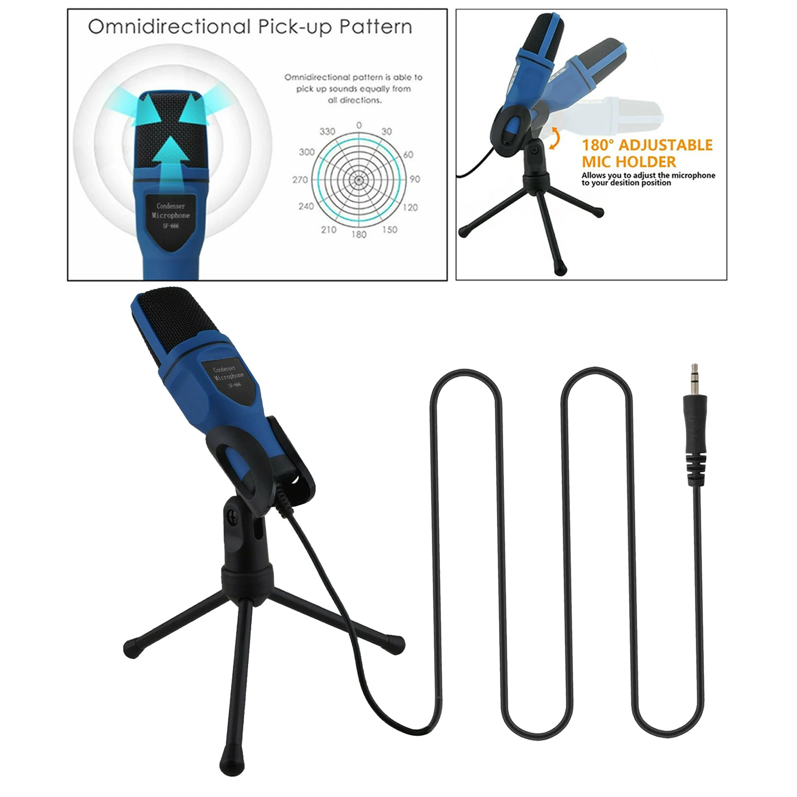 

USB Microphone Computer Condenser PC Gaming Mic with Tripod Stand for Streaming Sound Recording