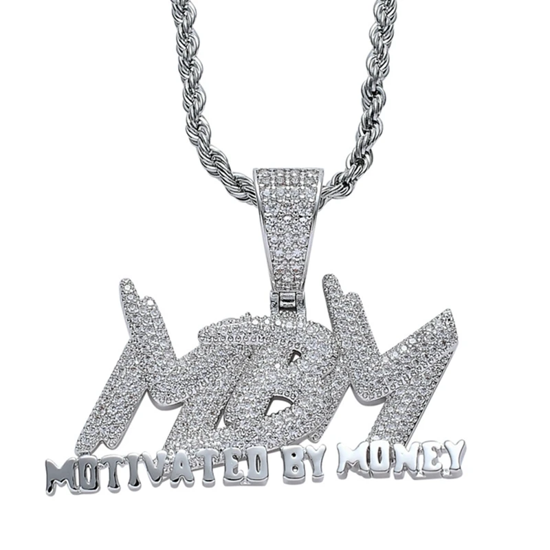Iced out bubble letter pendants necklaces bling cz stone inlay MBM pendant | Украшения и аксессуары
