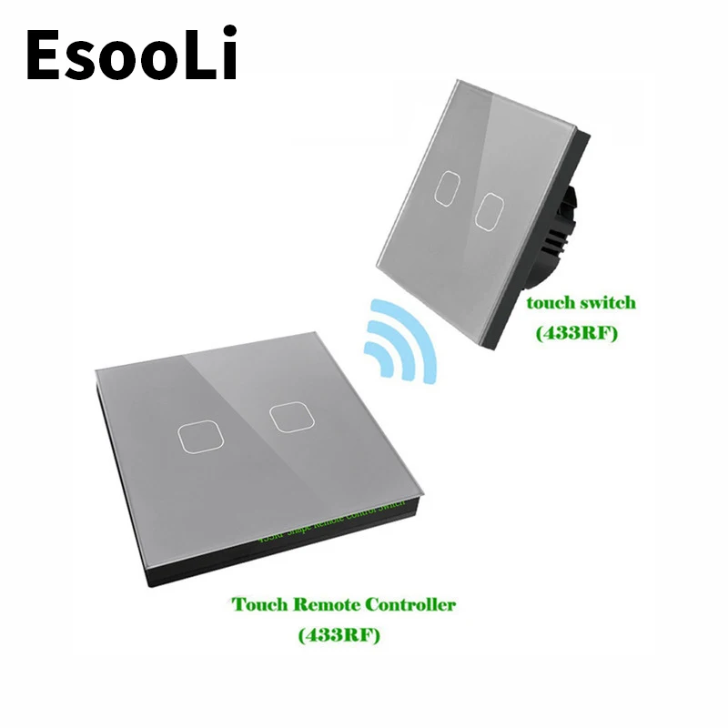 EsooLi серый 1/2/3 Gang 2 Way EU Стандартный беспроводной дистанционный настсветильник ель