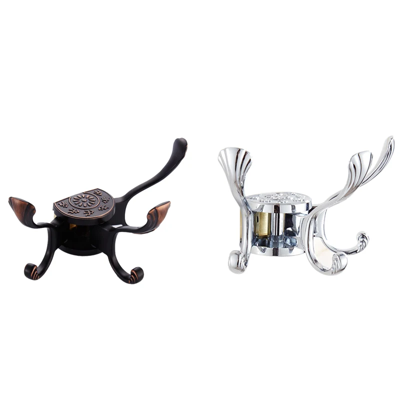 

3 Hook For Swivel Adjustable Luxury Carving Wall Mount Bathroom Bedroom Clothes Bag Hanger