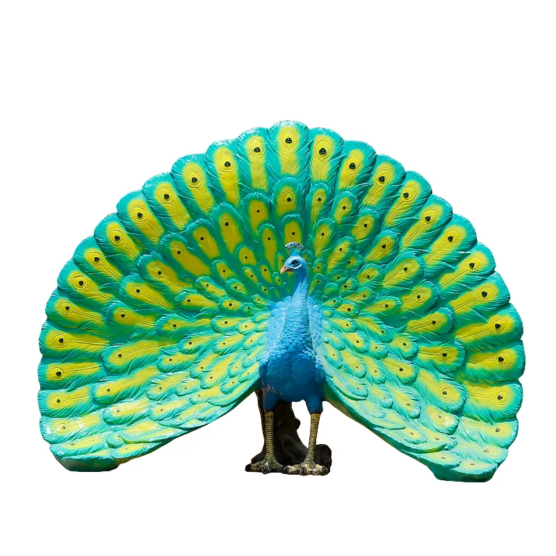 

Искусственная скульптура TT с большим павлином и открытым экраном, украшение для пола, сада, двора, улицы, садового ландшафта