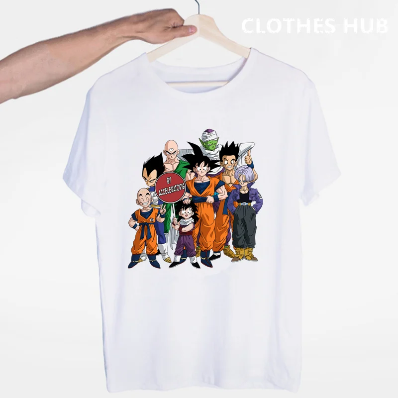 Dragon Ball Z футболка Goku футболка с короткими рукавами и круглым вырезом летние Саян Вегета Harajuku брендовая одежда