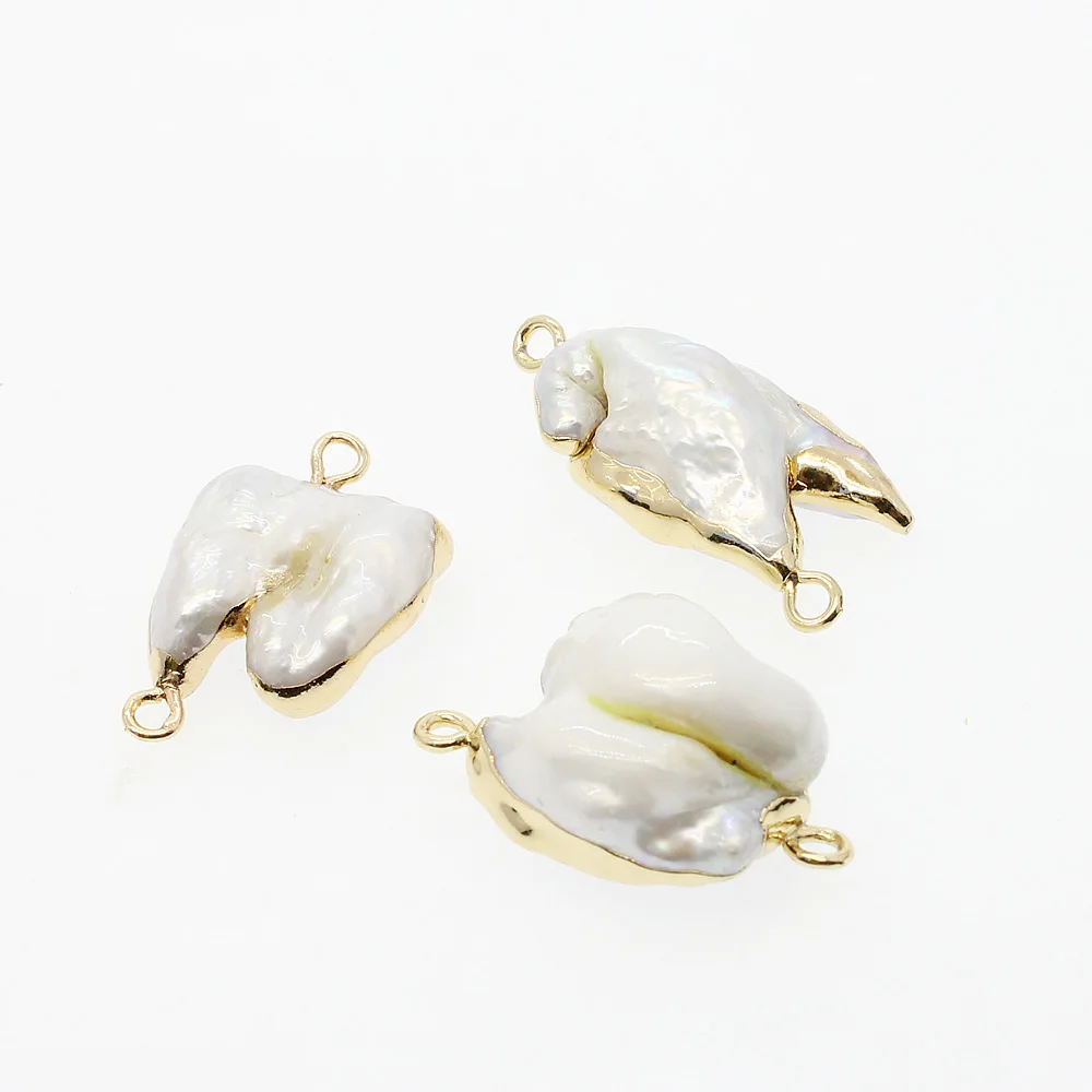 Лидер продаж коннектор из натурального пресноводного жемчуга неправильной