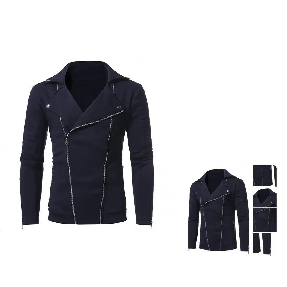 

Jacket Solid Color Trendy Turn-down Collar Wear-resistant Spring Coat