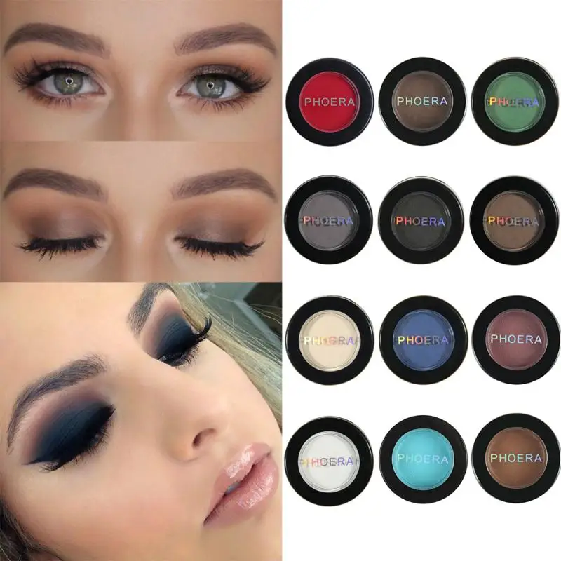 

12 Colors Matte EyeShadow Easy To Color Fine Silky Powder Eyeshadow Palette Long-lasting Beauty Cosmetics Eye Makeup Tool TSLM2