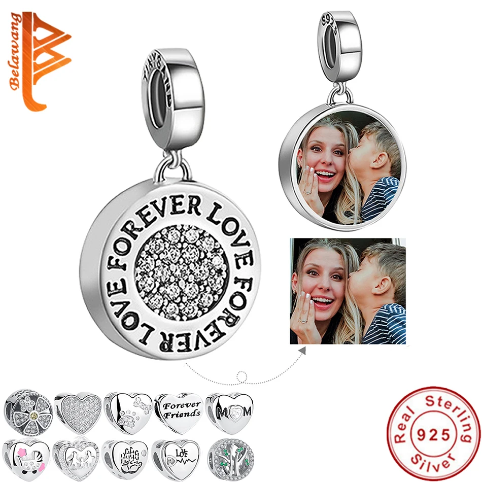 Подвеска из серебра 925 пробы с бусинами в форме сердца Я тебя