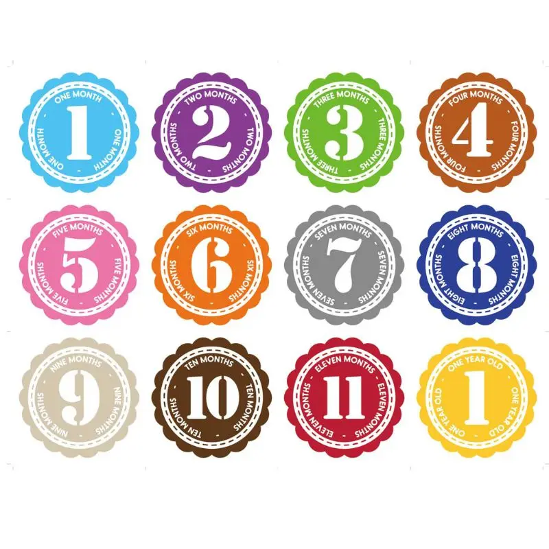 12 шт./компл. первый год ежемесячный сбор фотографий новорожденный мальчик