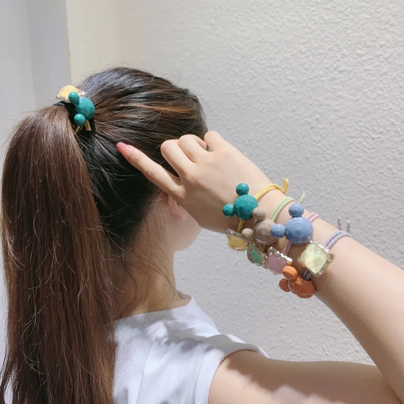 5 шт. Kawaii с Микки-Маусом Резинка для волос обтянутая тканью Для девочек Мини-юбка