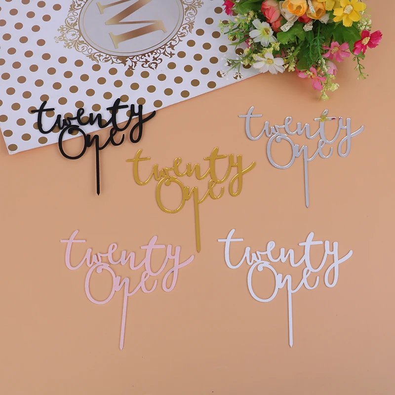 Акриловый Топпер для торта 1 шт. двадцать один день рождения буквы номер 21