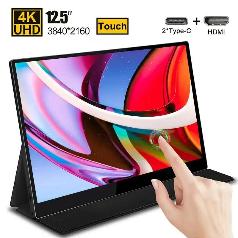 저렴한 유형 C 3.1 터치 스크린 휴대용 모니터 4K 게이머 디스플레이 PS4 PS5 스위치 Xbox 시리즈 X 전화 노트북 라즈베리 파이 HDMI 화면