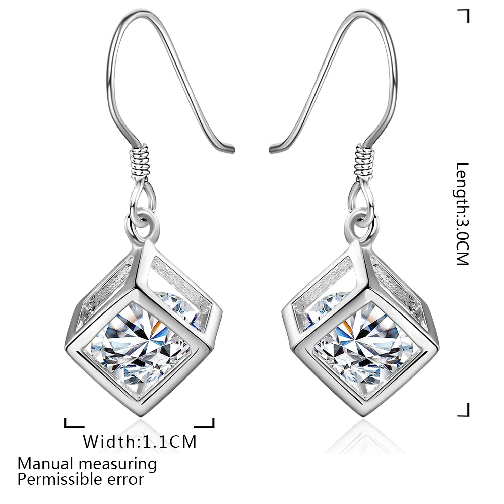 

Square Dangle Earrings With Cubic Zircon Drop Earrings for Women Fashion Jewelry Drop Shipping Wholesale