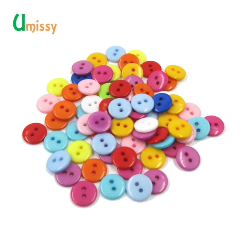 25 шт. смешанные Цвет Кнопки Скрапбукинг круглый Форма Смола 2 отверстия 11 мм 13