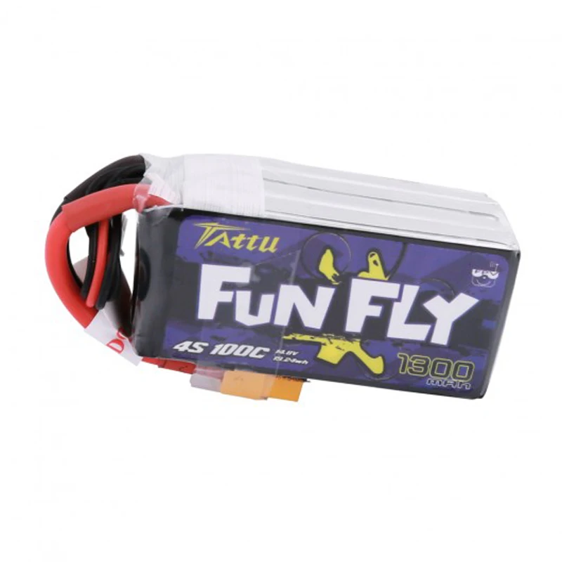 4 шт. литий полимерный аккумулятор Tattu Funfly 1300 мАч 14 8 в 100C 4S1P с разъемом XT60 для