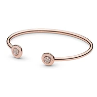 authentic 925 sterling silver pan bracelet new classic hot rose gold open end couple bracelet fit diy charm women jewelry