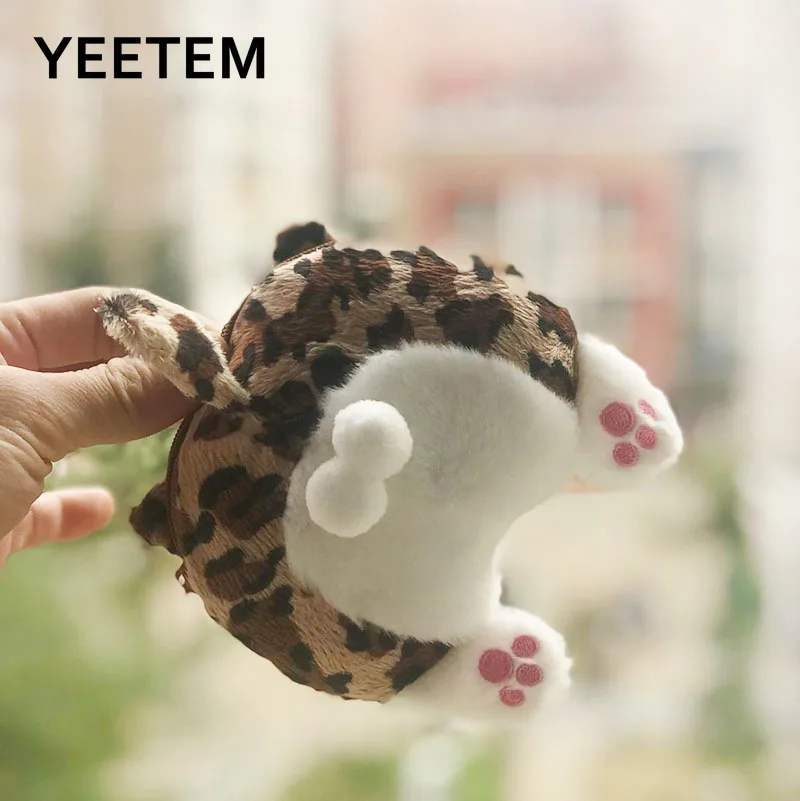 

Cute Funny Tiger Print Leopard Print Cartoon Coin Purse Cute Student Earphone Lipstick Storage Bag Wallet Storage Bag