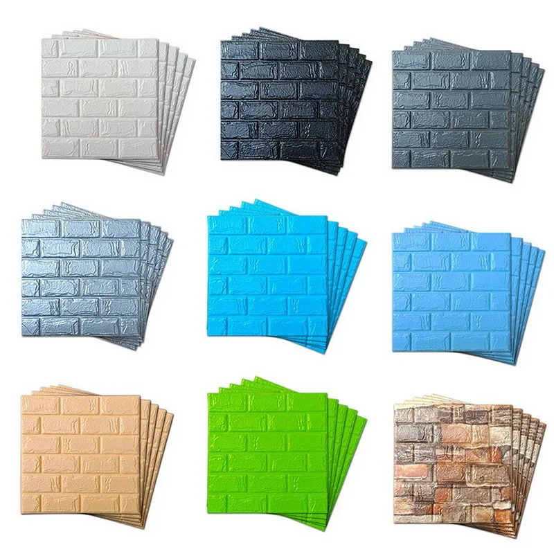 

3D Brick Wall Stickers DIY Decor Self-Adhesive Waterproof Wallpaper For Kids Room Bedroom 3D Wall Sticker Brick