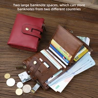 anti rfid nfc wallet genuine leather portomonee portfolio credit card money bag multi function coin purse