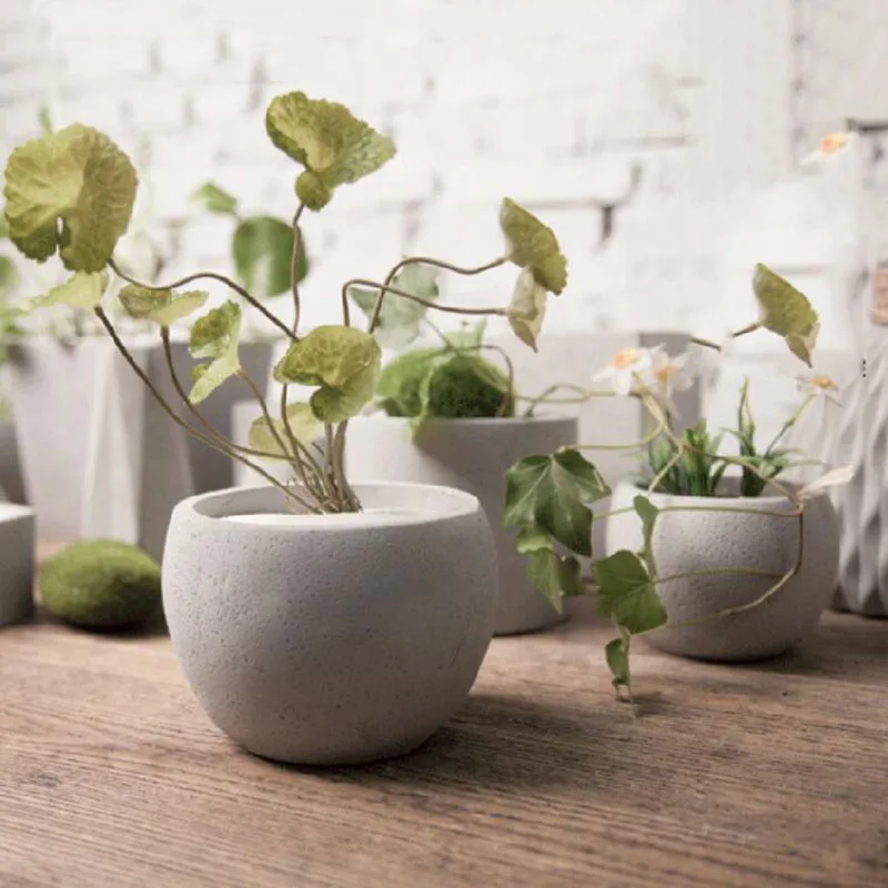 

11cm Round Concrete Planter Mold For Succulent Plants Silicone Flower Pot Molds Bowl Shape Cement Pot Mould