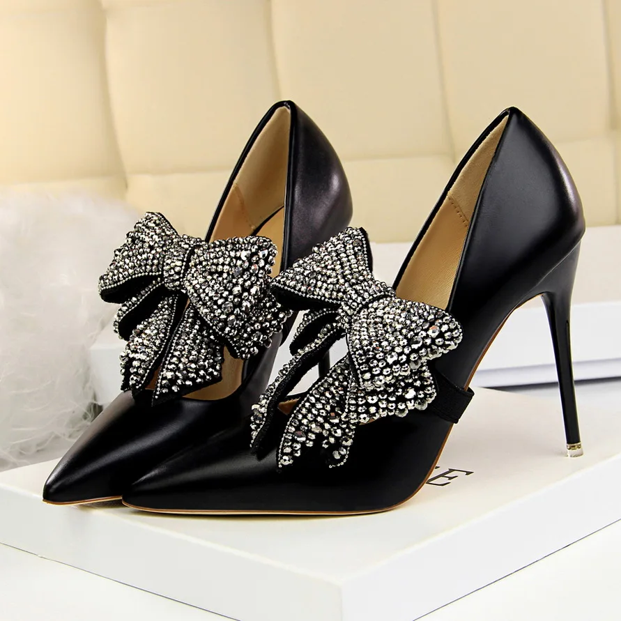 BIGTREE/Женская обувь на высоком каблуке Пикантные женские свадебные туфли-лодочки