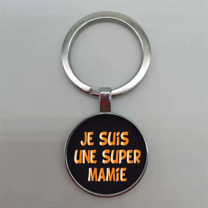 Новинка 2020 брелок с узором Super Mami круглый стеклянный кулон выпуклый