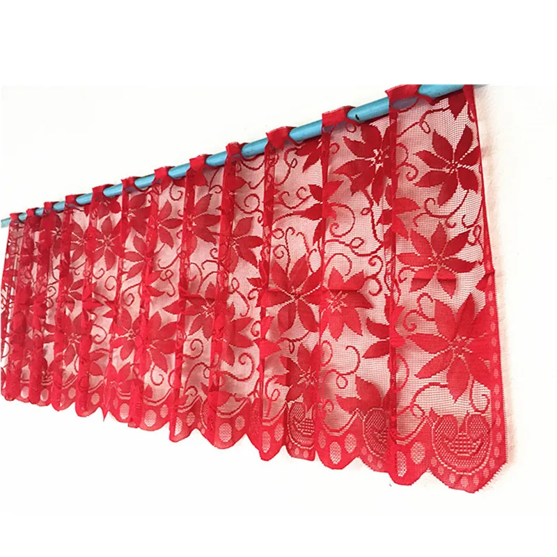 1 шт. европейские Красные кружевные тюлевые занавески для окна занавески s для гостиной кухни современные оконные занавески вуаль занавеска Рождественский Декор