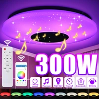 300w 102 led rgb ceiling light ac220v bluetooth music speaker lamp remoteapp control dimmable modern smart home party light