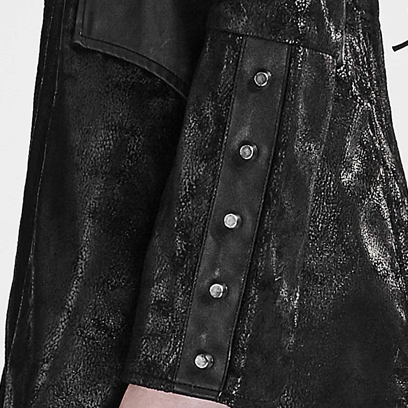 Панк рейв женская готическая искусственная кожа крутое пальто стимпанк