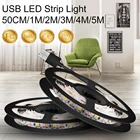 Гибкая светодиодная лента для подсветильник Ки телевизора, USB 5 В, 2835SMD, светодиодная лампа Tira 0,5 м, 1 м, 2 м, 3 м, 4 м, 5 м