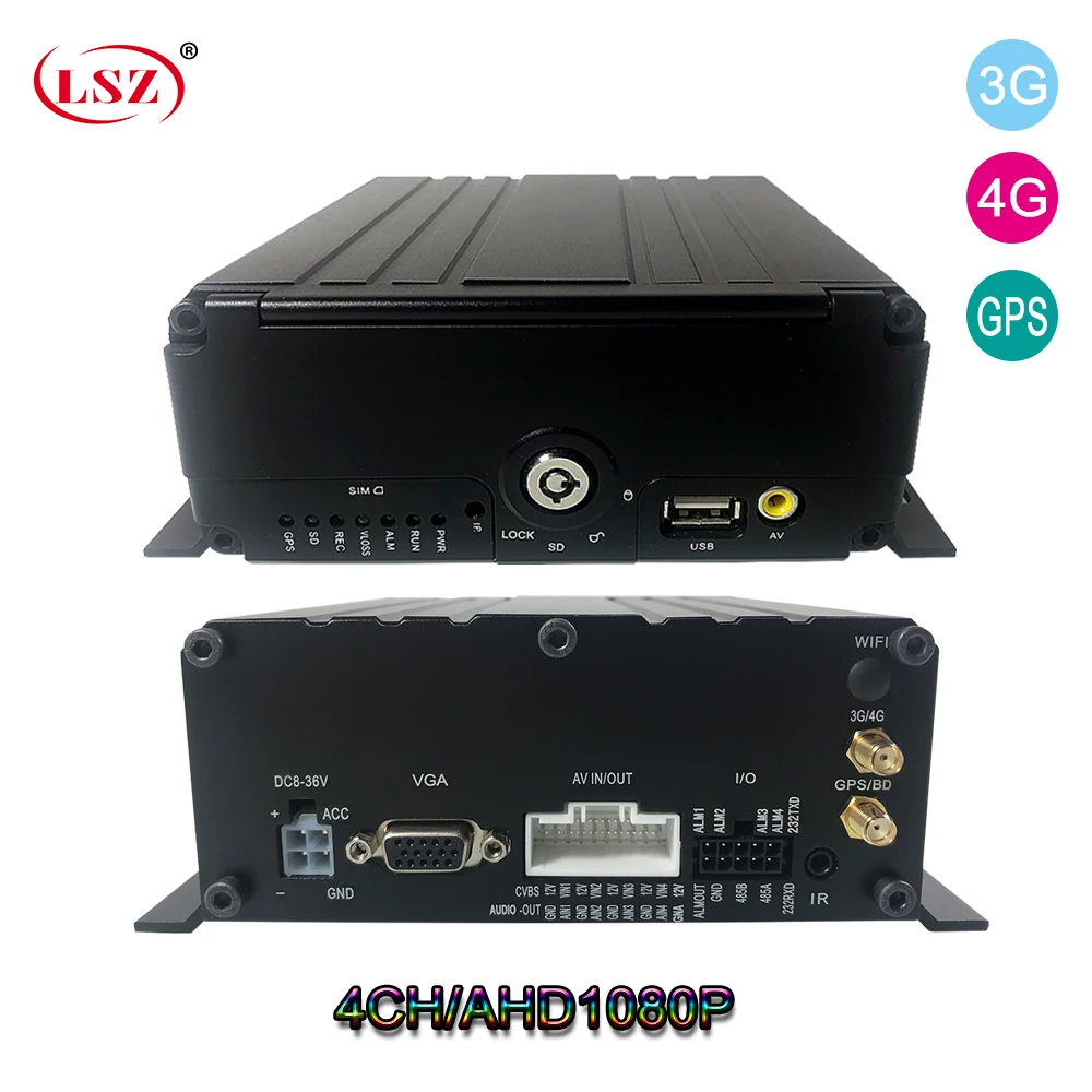 LSZ 1080P AHD GPS SD-карта 4CH 4G школьный автобус/такси/Грузовик MDVR Мобильный DVR |