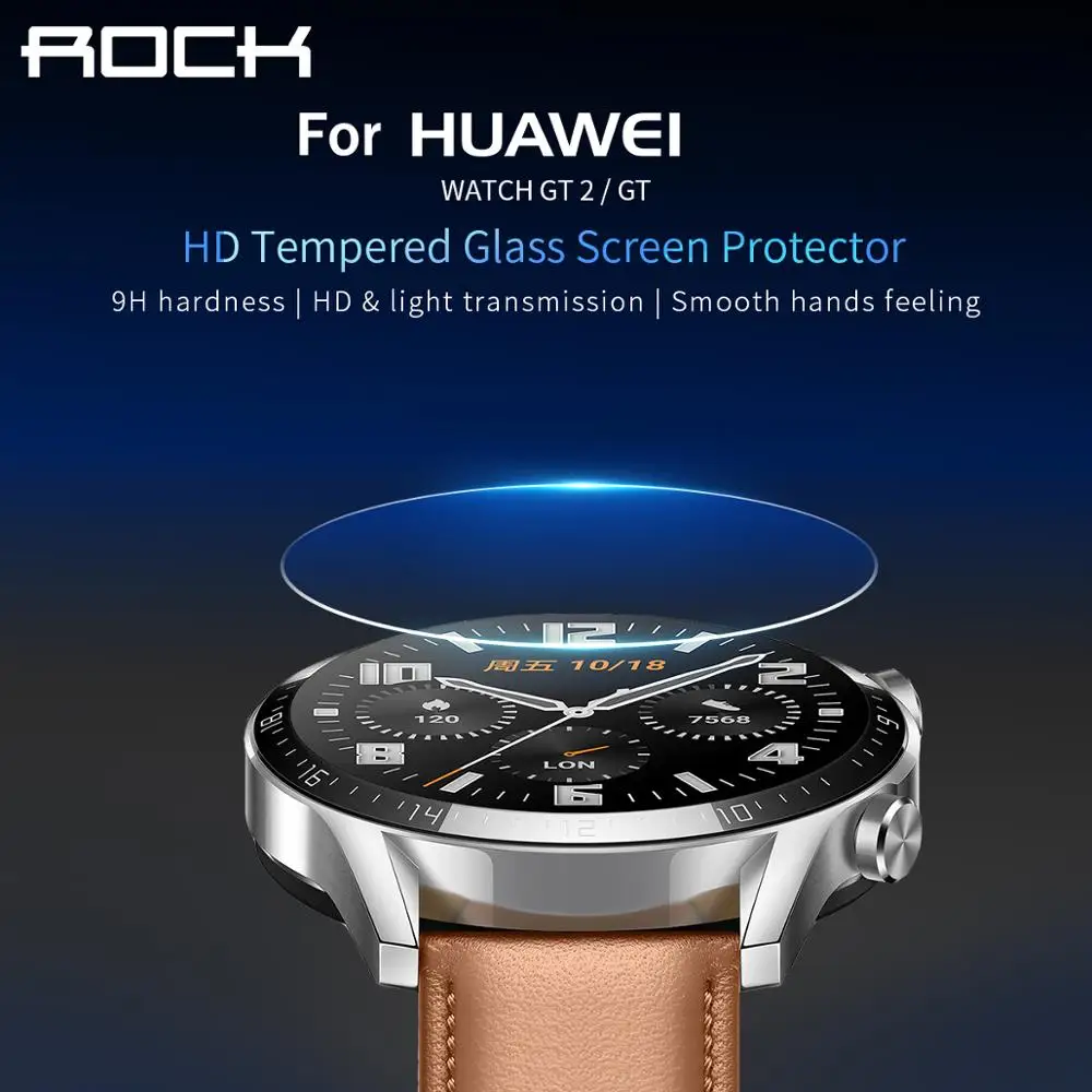 Закаленное защитное стекло Rock 9H для Huawei WATCH GT2 /GT Защитное экрана аксессуары смарт