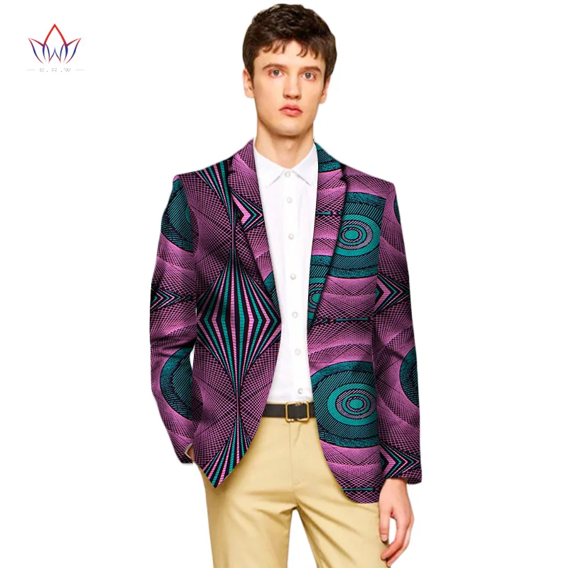Мужской приталенный Блейзер с длинным рукавом Африканский базин богатый