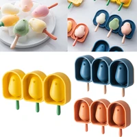3 grid bird popsicle mold box home made ice cream popsicles ice mold kitchen tools accessories silicone popsicle mold