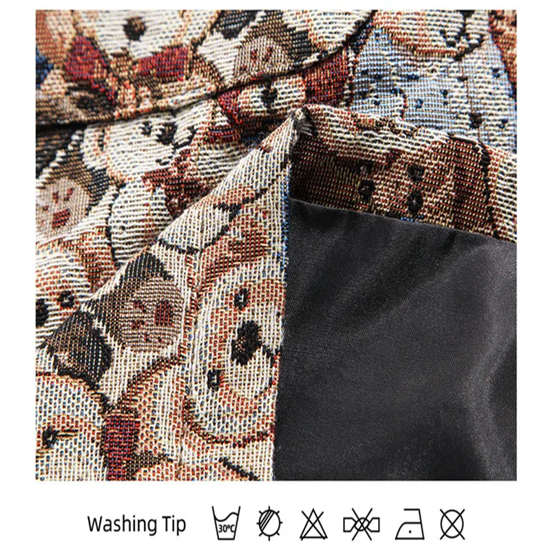 

2021 Fashion Harajuku Cartoon Loose Bear Jacket Hip Hop Couple Jacket Personality Jacket Men and Women