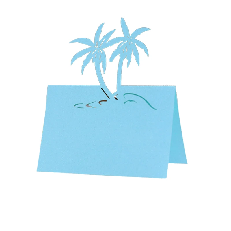 50pcs Coconut Tree Laser Cut Table Name Place Cards DIY Lace Message Setting Card Seat Wedding Birthday Party Favor Decor |