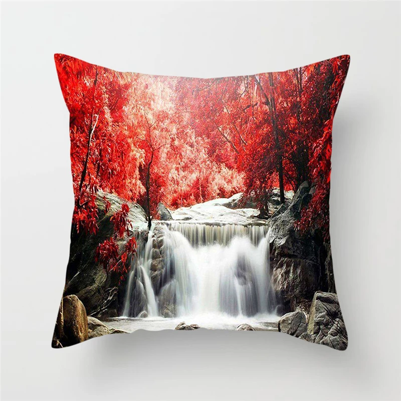 Разноцветная декоративная подушка Fuwatacchi мягкая с изображением морского дерева