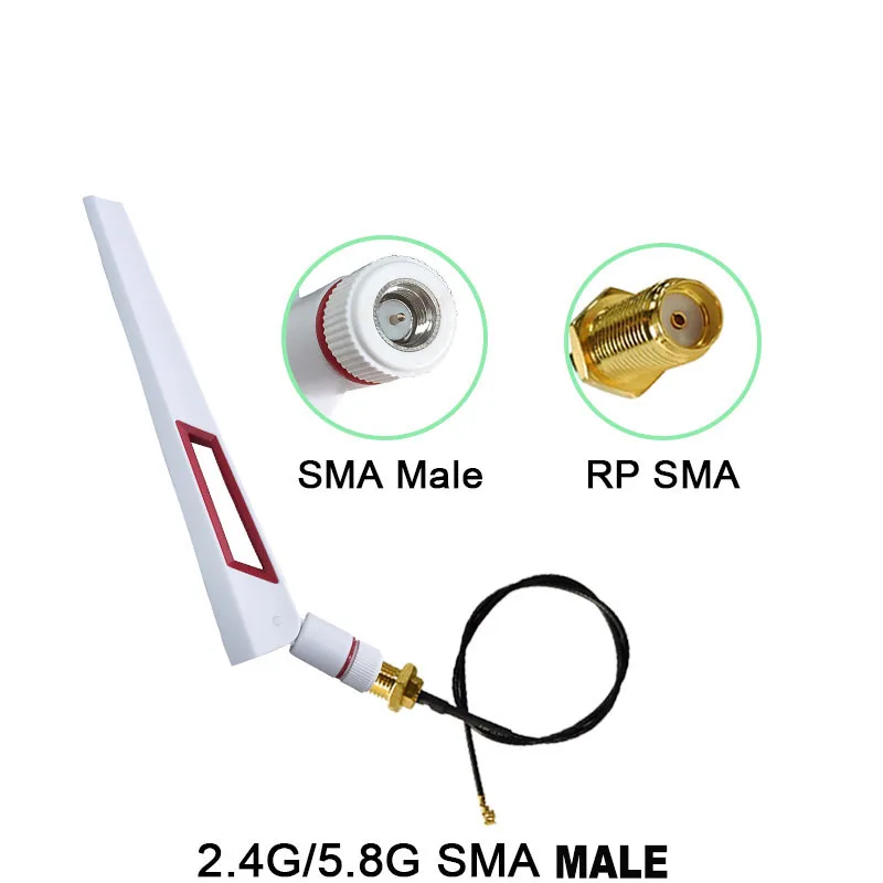 2pcs 2.4Ghz Wifi antenna dual 8dbi SMA Male Omni-Directional 2.4g IOT Router 5.8g wi fi Antena 21cm RP-SMA Male Pigtail Cable