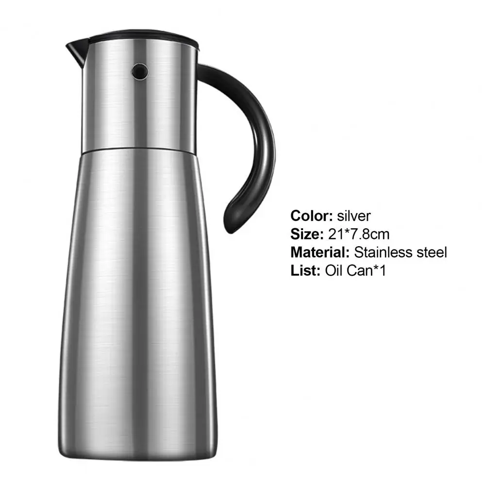 

600ml Oil Bottle Eco-frinedly Anti-oxidation Stainless Steel Auto Flip Olive Oil Dispenser Bottle for Home oil can