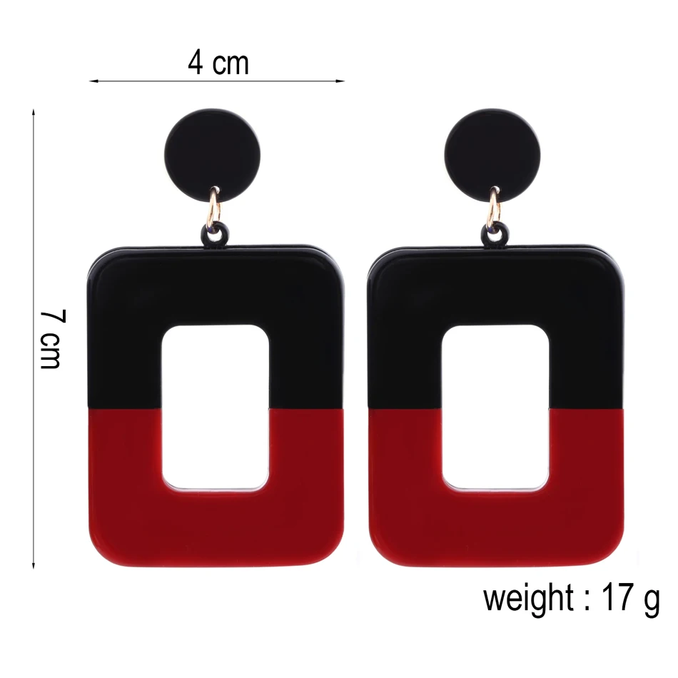 Женские серьги подвески с цветными блоками длинные висячие эффектные ювелирные