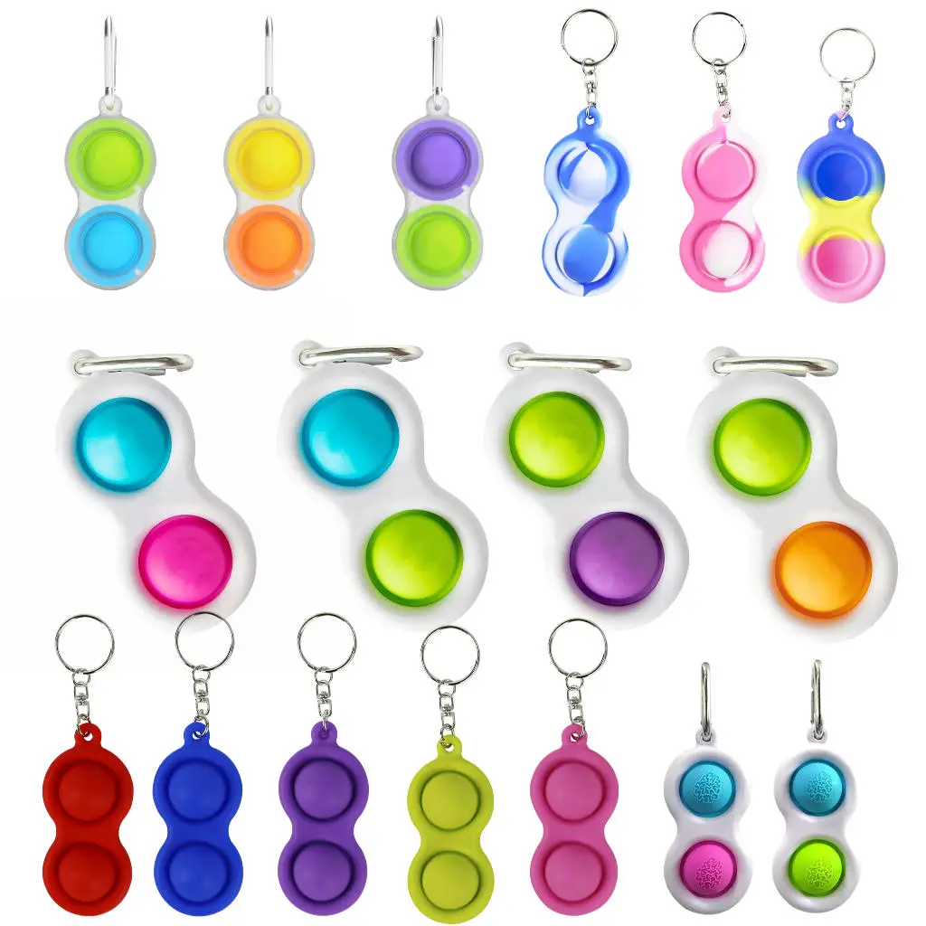 

Mini Funny Fidget Toys For Children Adult Mini Push Bubble Sensory Toy Keychain Ring Anti-stress Pop It Fidget Toys Antistres
