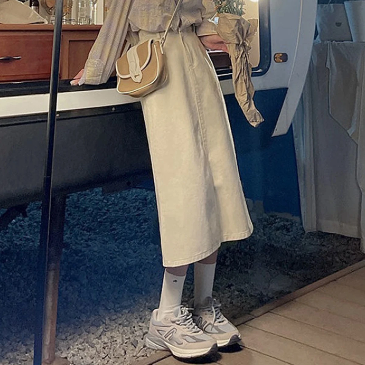 

Summer Long Pink Denim Skirt Women Pure Colour High Waist Harajuku Korean Style Faldas Woman Vintage Casual A-line Skirts 2021