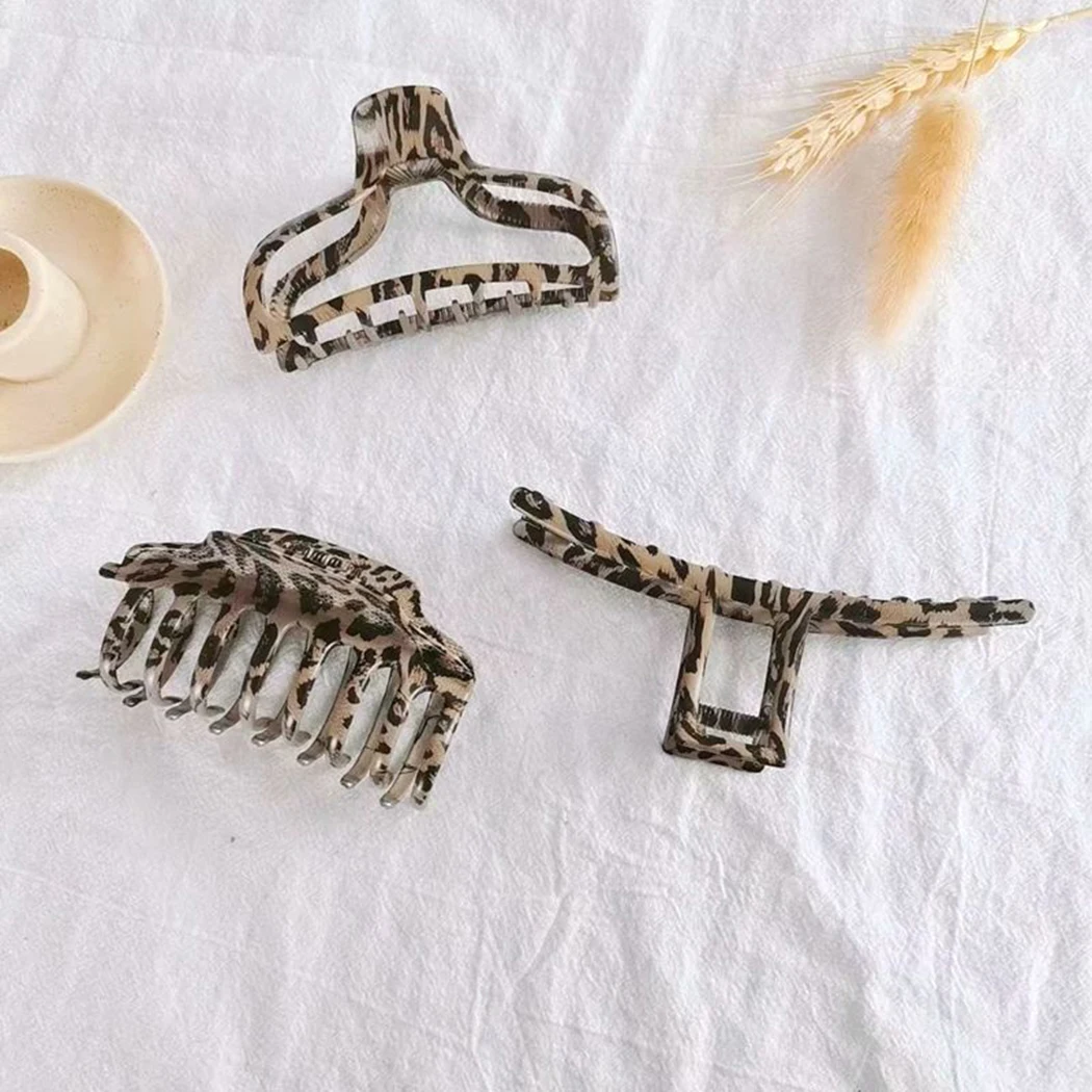 

Vintage Leopard Hair Clamp Claw Clip Large Barrette Crab Hair Claws Bath Clip Ponytail Clip For Women Girls Hair Accessories