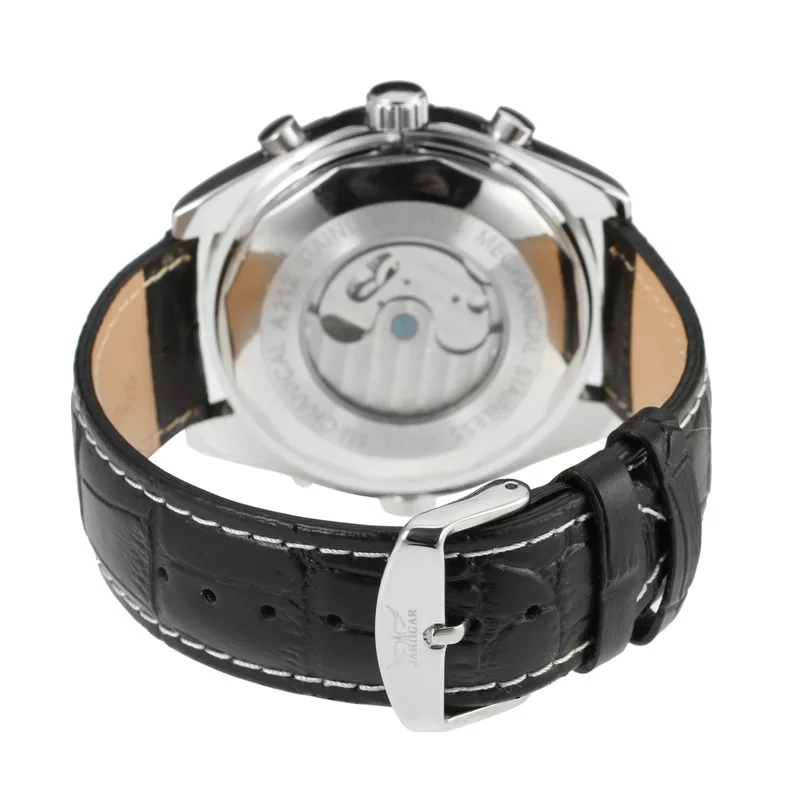 

jaragar brown glass men's fashion casual tourbillon automatic mechanical watch