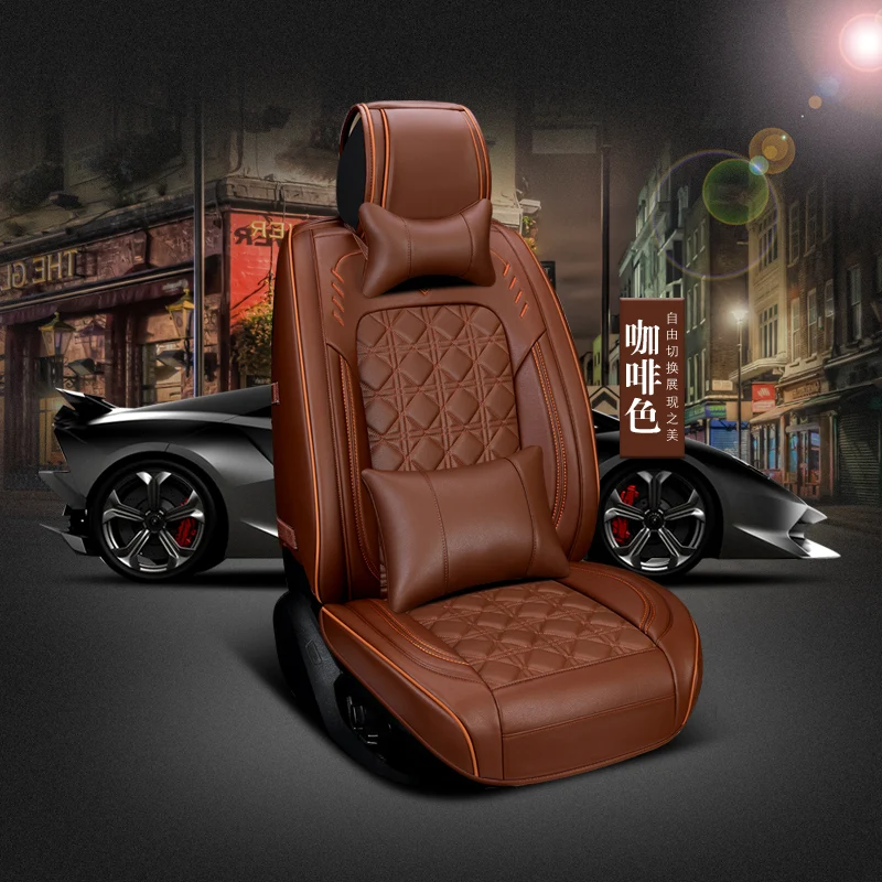 coffee Кожаные чехлы для сидений автомобиля, аксессуары для Toyota land cruiser 100 120 200 lc200 prado 120 150 mark 2 - Название цвета: coffee