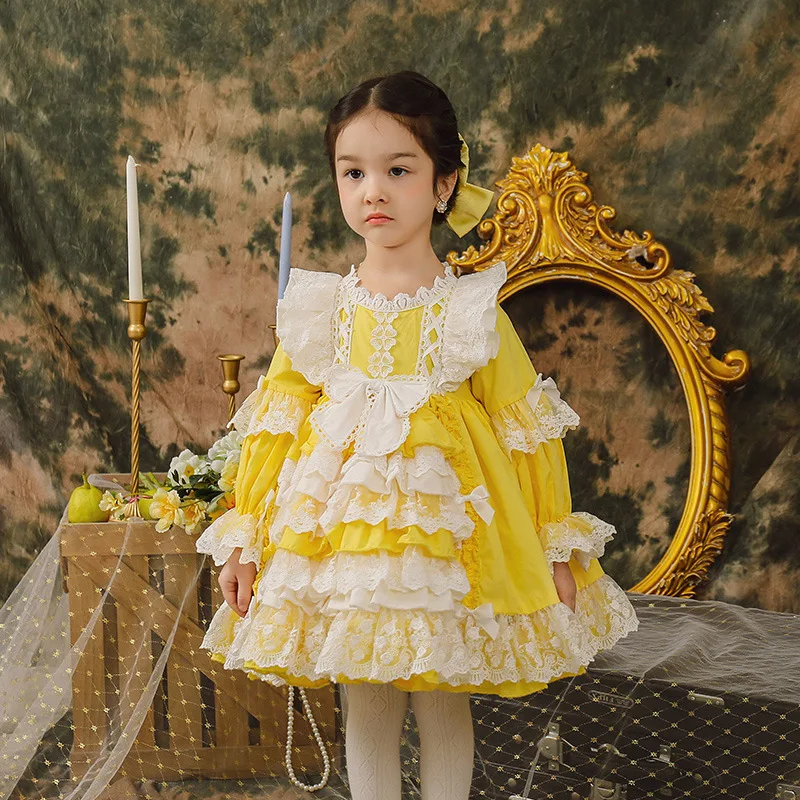 

kids Vestidos Spanish Girl Dress Baby Wedding Lace Princess Dress For Kids Lolita Boutique Dress Birthday infant Girl outfit