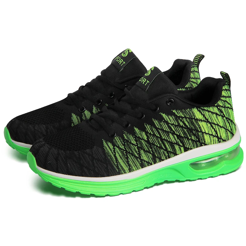 

Men Sneakers Breathable Outdoor Lightweight Flying Woven Air-Cushion Shock-Absorbing Shoes