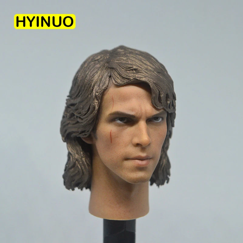 На заказ масштаб 1/6 мужской красивый фильм звезда Анакин Скайуокер голова резьба