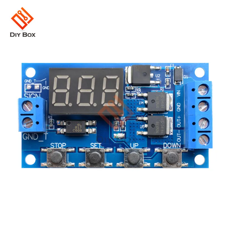 DC 12V 24V Время задержки, релейный коммутационный модуль, триггер цикл монтажная плата двойной МОП-трубка Управление таймер реле постоянного тока мотор светодиодный светильник Micro