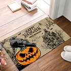 Удачный Хэллоуин, страшные коврики для дверей замка с тыквой, вороной, кухонный пол, входной коврик для ванной, резиновый нескользящий коврик