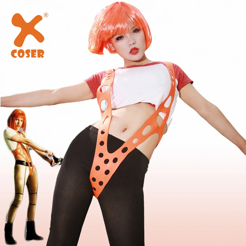XCOSER Leeloo оранжевый подтяжки из силикагеля ремешок фильм пятая деталь аксессуары для косплея Хэллоуин косплей реквизит для взрослых Лидер продаж
