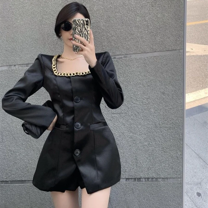 Юбка в стиле богини на раннюю осень новая темпераментная атласная облегающая